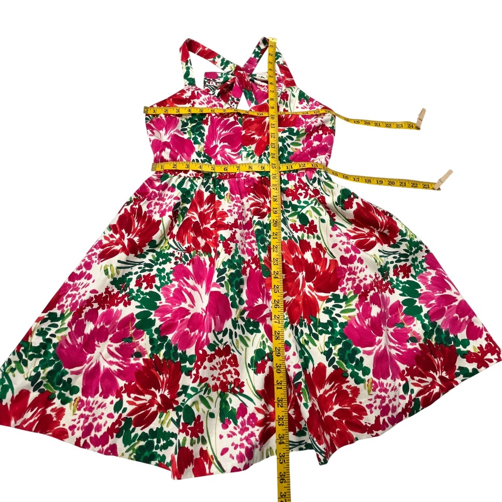 NEW Vineyard Vines Fit Flare Mini Dress Sz 6 Floral Open Back Bow Silk Blend - Picture 14 of 15